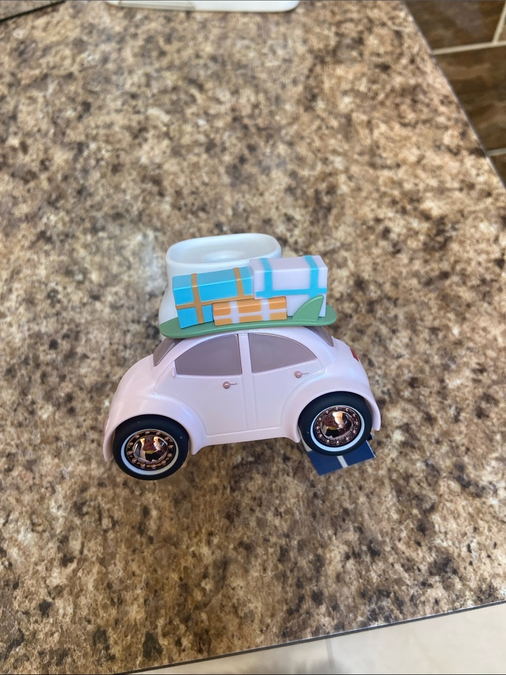 Pink Toy Car with Luggage Stack wallflower